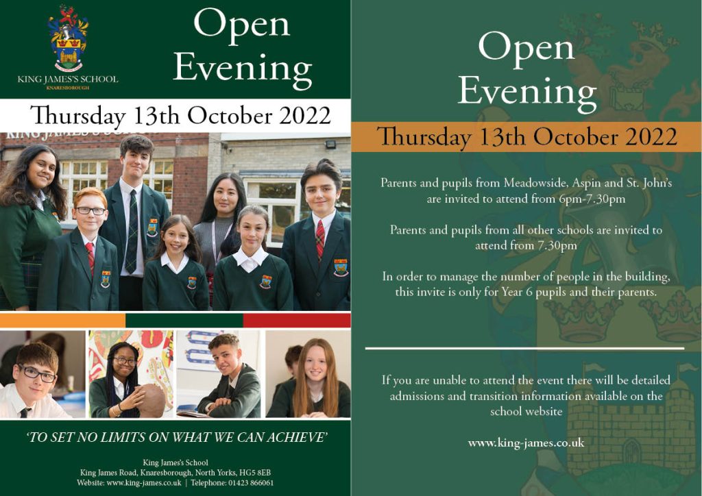 Open Evening & Prospectus - King James's School